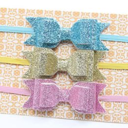 Baby Girls Hair Band Glitter Bow Headband Shiny Hairbows Headdress Elastic Princess Headwear Baby Hair Accessories 7 Designs BT5778