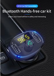 Bluetooth car mp3 hands-free player car cigarette lighter fm card machine digital display usb car charger