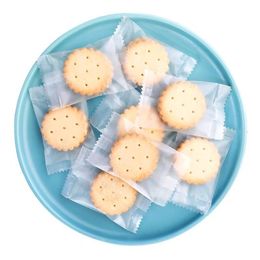 300Pcs Transparent Frosted Package Small Button Biscuit Packaging Bag Machine Sealing Cookie Snack Candy Sugar Bags