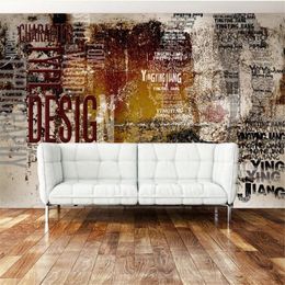 milofi custom 3D large wallpaper wall retro nostalgic corrosion English bar background wall painting decorative painting