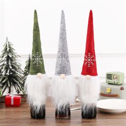 Long Hat Christmas Gnomes Wine Bottle Topper Cover Swedish Tomte Decorative Bottle Toppers Holiday Gift Decorations JK2008PH