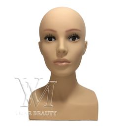 VMAE New High Quality Female Makeup Fibreglass European American Female Mannequin Head Bust For Lace Wigs Display
