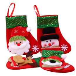 Mini Christmas Hanging Socks Cute Candy Gift Bag Christmas Stocking for Christmas Tree Decor Pendant