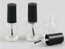 300pcs 5ml Small Empty Round Nail Polish Glass Bottle 1/6oz Small Brush Nail Art Container with Brush Cap#38120