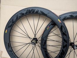 Bob Dimi Örgü Mavic Cosmic 700c 60mm Derinlik Yol Bisikleti Karbon Tekerlekler 25mm Genişlik Kattığı Karbon Tekerlek A271 Hub ile