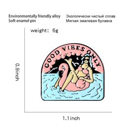 European-American Style Novel Summer Beauty Swimming Pool Cartoon Pin Badge Brooch