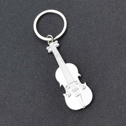 Musical Instrument Guitar key ring violin Keychains holder Bag Hangs fashion Jewellery Promotion gift