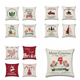 Christmas Pillowcase Cover Christmas Tree Printed Pillowcase Cover Home Sofa Throw Pillow Covers Christmas Supplies 12 Designs BT619