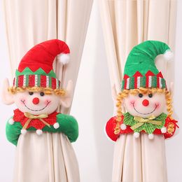 Christmas decorations creative cartoon couple elves curtain holding door curtain buckle shopping mall window atmosphere decoration supplies