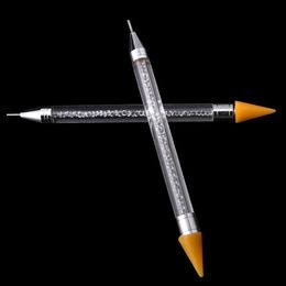 DHL Double-headed Nail Polish Pen Art Dotting Pen Pluma De Esmalte De Unas Drill Point Nail Polish DIY Tools Point Drill Nail Art Polish Pen