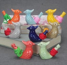 Free Shipping 100pcs/lot Bird Shape Whistle Children Ceramic Water Ocarina Arts And Crafts Kid Gift For Many Styles SN3359