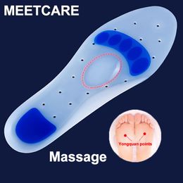 Orthopaedic Flatfoot Heel Shoes Pads Massage Soft Silicone Gel Insole Arch Support Plantar Fasciitis Foot Valgus Corrector Care