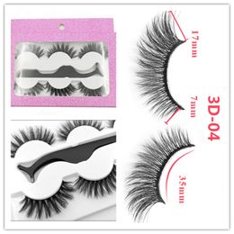 The newest False eyelash 3d mink lashes 3 pair lashes thick Faux 3D real mink eyelashes with tweezers 26 styles