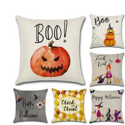 Halloween Pillowcase Cover Pumpkin Witch Pillowcase Cover Home Cartoon Pillow Case Cover Sofa Throw Pillow Covers Supplies 6 Designs BT285