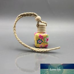 Polymer Clay Ceramic essential oil bottle Car hanging decoration Car Home Hanging rope empty Perfume bottle Wooden Lid Gift10ml-15 ml