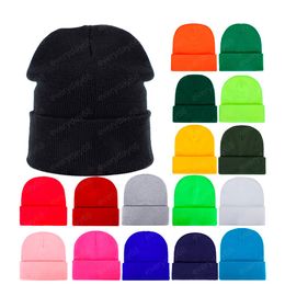 New winter men's/women's knitted hat slouchy beanie solid Colour men's warm cotton hat outdoor ski winter hat beanie candy hats