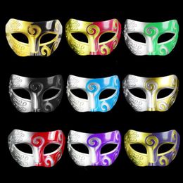 Retro Roman Gladiator Halloween Party Facial Masquerade Mask Venetian Dance Party Mask Men Mask Assorted Colour LX3099