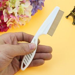Dog Cat Pets Hair Lice Nit Comb Safe Flea Eggs Dirt Dust Remover Stainless Steel Grooming Tooth Brushes