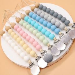 BPA Free Pacifier Clips Chain Food Grade Silicone Beads DIY Dummy Clip Holder Soother Chains Baby Teething Toys