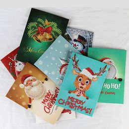 Drills Diamond Painting Greeting Cards 5D Special Cartoon Christmas Birthday Postcards DIY Kids Festival Embroidery Greet Cards Gift VT1709