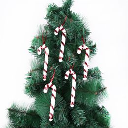 5Pcs/Bag New Year 2021 Christmas Tree Hanging Candy Cane Crutch Ornaments Xmas Tree Decor Christmas Decorations For Home