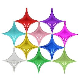 Hot Beautiful Four-pointed Star Aluminium Coating Balloons Kids Toys Happy Birthday Party Wedding Gifts Decorations Free Shipping