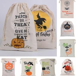 36*44cm Halloween Candy Bag Pumpkin Head Gift Bag Cotton Beam Gift Large Capacity Halloween Decorations Canvas Bag LX3096