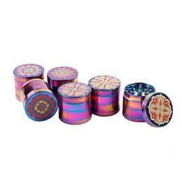 40MM Rainbow Cool Pattern Zinc Alloy Herb Tobacco Grind Spice Miller Grinder Crusher Grinding Chopped Hand Muller Cigarette Smoking Tool DHL