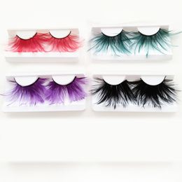 New Fancy Soft Feather False Eyelash Makeup Colourful Eye Lashes Extension Cosmetic For Make Up Christmas Gifts