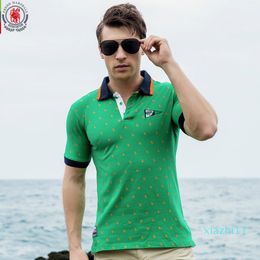 Hot Sale New Men Polo Shirt Mens Solid Polo Homme Casual Short Sleeve Tops for Man Full Print 100 %Cotton Plus Size Designer Polo