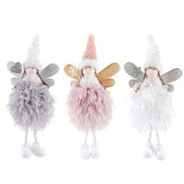 Christmas Decoration Angel Doll Pendant Tree Hanging Ornaments Xmas Crafts Elves Decorations New Year Kids Gifts JK2008XB