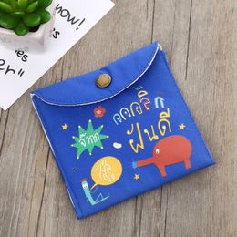 DHL100pcs Women Canvas Cartoon Printing Large Capacity Hasp Min Coin Purses Mix Colour