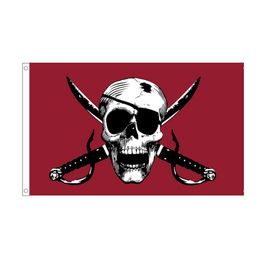 Skull Giant Flag Pirate Flag 3x5ft Skull Pirate with Two Cross Knife Flags 90x150 cm for Home Or Boat Decoration, free shipping