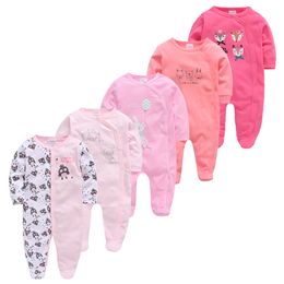 5pcs Baby Pyjamas Newborn Girl Boy Pijamas bebe fille Cotton Breathable Soft ropa bebe Newborn Sleepers Baby Pjiamas 210226