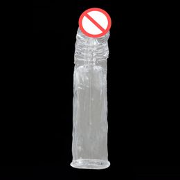 Reusable Penis Extensions Sleeve Newest Crystal Cock Rings Adult Sex Products Sex Toys Penis Sleeves Penis Extension Enlargement For Men