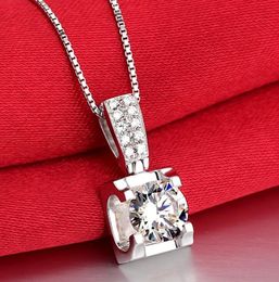 Wedding Engagement Sterling Silver S925 3CT Moissanite Diamond Necklace Pendant Silver Chain Women Gift D/VSS1 Hip Hop Pass diamond Pen Test