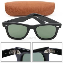 Высокое качество Мода женские солнцезащитные очки Plank черный Шарнир металлический каркас Зеленый объектив 50 мм Спорт ВС очки с коричневой коробке