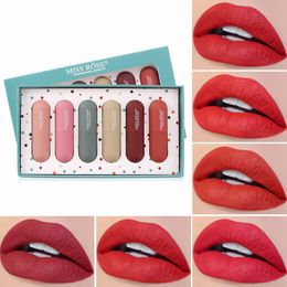 6 Colors Lipstick Set Matte Lipstick Long Lasting Moisturizing Waterproof Red Lipstick Lip Makeup