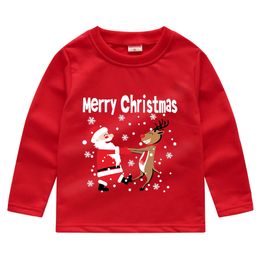 Christmas Children Hoodies Kids Boys Girls Sweatshirts Sequin Cartoon Long Sleeve Sweater T-shirt Crew Neck Pullovers Tops Sweater E92403