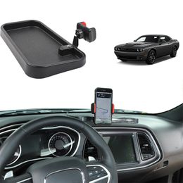 Car Multi-Mount Dash Phone Holder Storage Tray for Dodge Challenger 15+ Interior Accessories