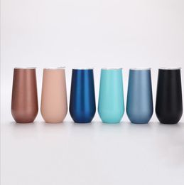 Egg Shaped Cup Mini Unbreakable Champagne Tumbler Vacuum Insulated Egg Cups Stainless Steel tumbler With Lid Champagne Wine Glass LSK1078