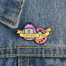 Kawaii Enamel Brooch Pins - YOU KILL ME Cute Small Funny Design for Women, Girls, and Men - Perfect Christmas Gift for Denim Shirt Decoration and hardest metal on earth Badge