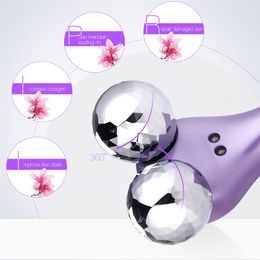 4D Face Roller Massager Y Shape Rotating Micro-current Vibrating Slimming Machine Body Skin Lifting Tighten Beauty Massage Tools