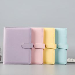11colors!!A6 PU Leather Notebook Binder Macaron color 19*13cm Refillable 6 Ring Binders for Filler Paper with Magnetic Buckle Closure can custom DIY