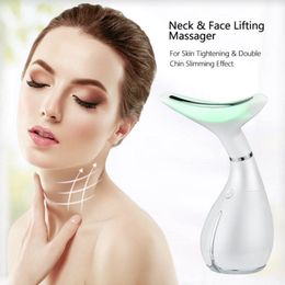 Neck Care Rechargeable Neck Instrument Beauty LED Photon Vibration Skin Tighten Anti Wrinkle Remove Neck Lifting Massager Device