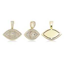 Hot Sale Eye Pendant Necklace Iced Out Micro Pave Cubic Zirconia Pendant with Tennis Chain Rope Chain