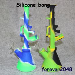 New Arrival Silicone Bong hookahs 11" glass bongs water pipe silicone hookah oil rig for DHL