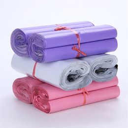 100Pcs/lot Plastic Mailer 17*30CM Pink Purple White Envelopes Bags Self-seal Adhesive Parcel Shipping Package Bag