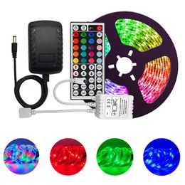 Edison2011 5M 10M 5050 Led Strip Kit 30LEDs IP20 RGB Flexible Tape Ribbon Led Strip Light with IR Remote with Retail Gift Package