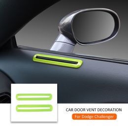 Green ABS Car Door Air Outlet Vent Trim Cover Bezels For Dodge Challenger 2015 UP Interior Accessories